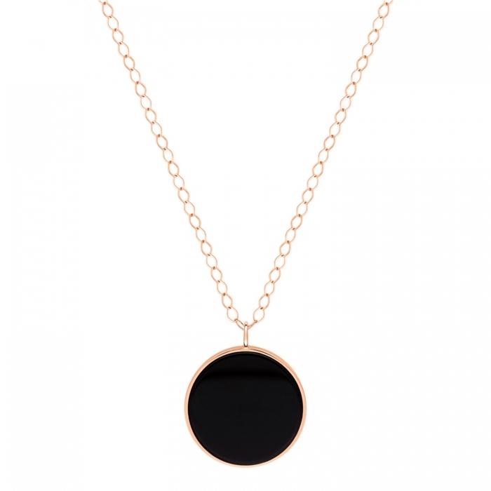 ginette ny jumbo ever onyx disc on chain