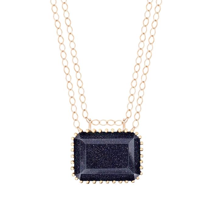 Ginette Ny Jumbo Midnight Blue Sandstone Necklace