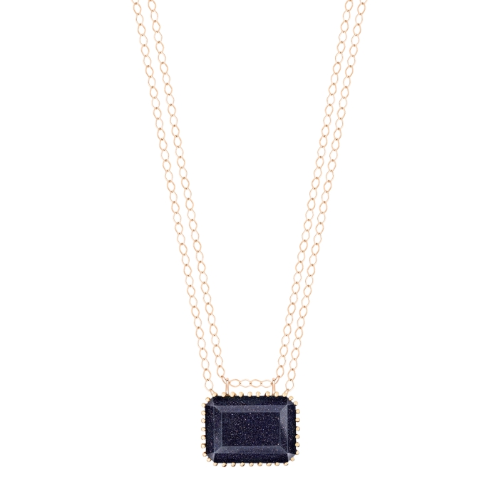ginette ny jumbo midnight blue sandstone necklace