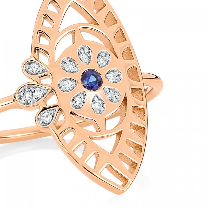 Ginette Ny Large Ajna Sapphire & Diamond Ring
