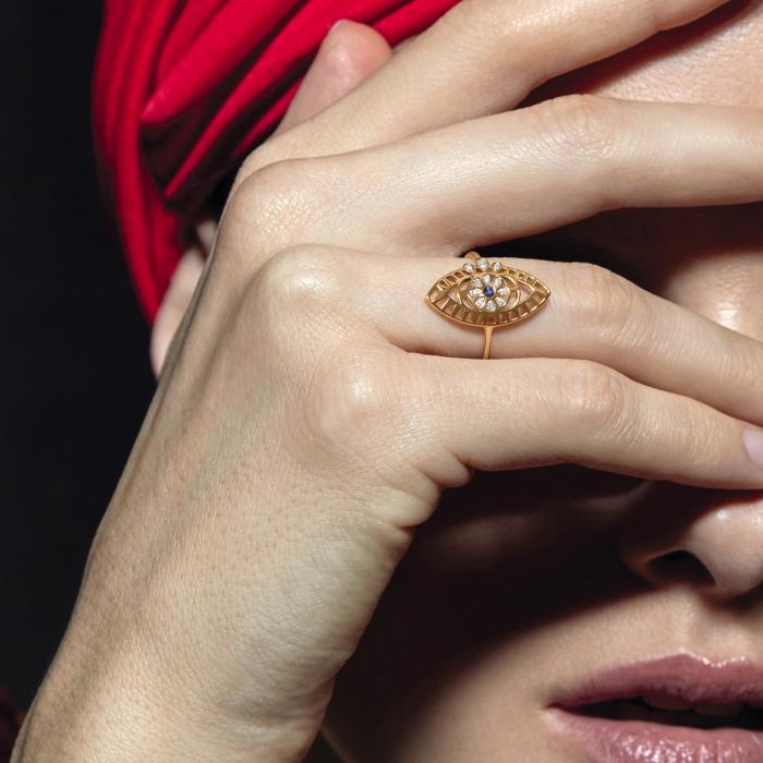 Ginette Ny Large Ajna Sapphire & Diamond Ring