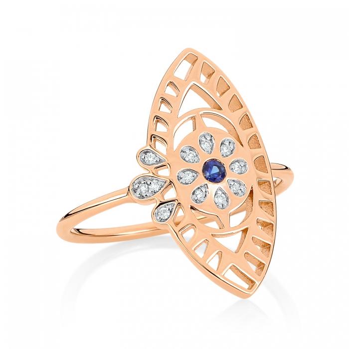 ginette ny large ajna sapphire & diamond ring