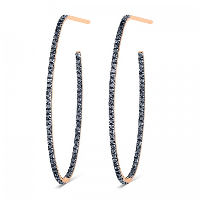 ginette ny large ellipse black diamond hoops