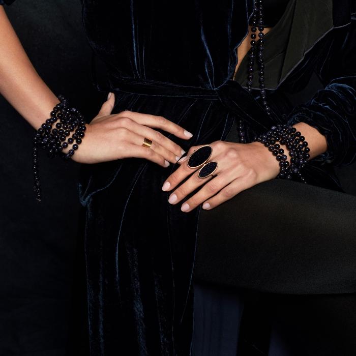 Ginette Ny Large Ellipse Blue Sandstone Ring