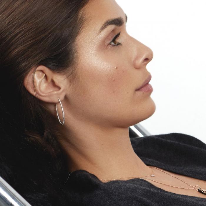 Ginette Ny Large Ellipse Diamond Hoops