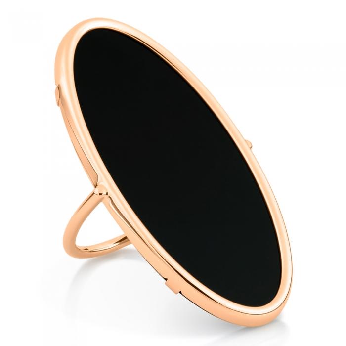Ginette Ny Large Ellipse Onyx Ring