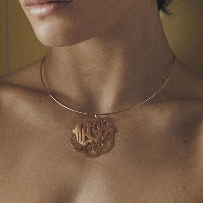 Ginette Ny Large Lace Monogram Charm