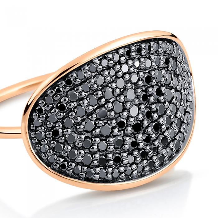 Ginette Ny Large Sequin Black Diamond Ring