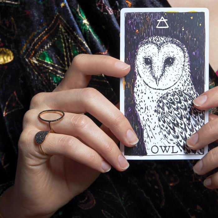 Ginette Ny Large Sequin Black Diamond Ring