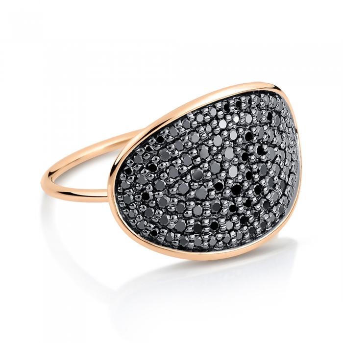 ginette ny large sequin black diamond ring