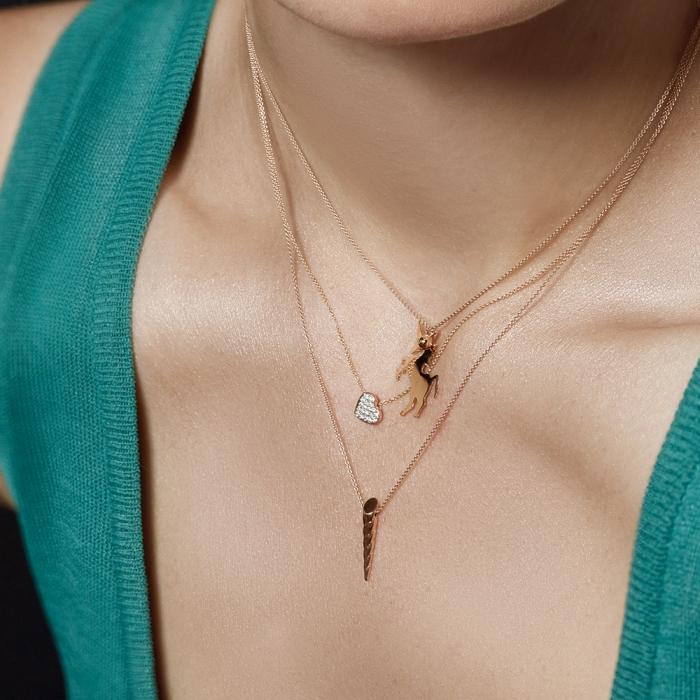 Ginette Ny Little Unicorn & Bead On Chain