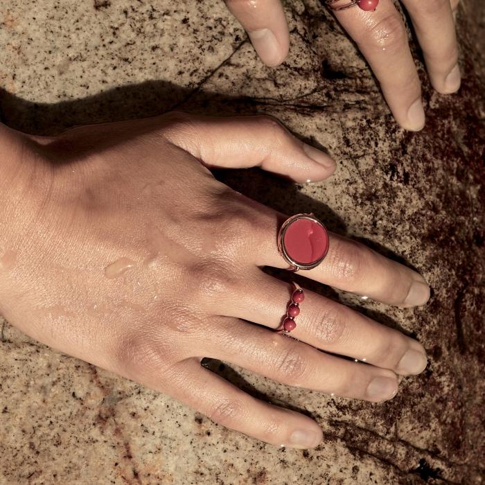 Ginette Ny Maria Coral Disc Ring