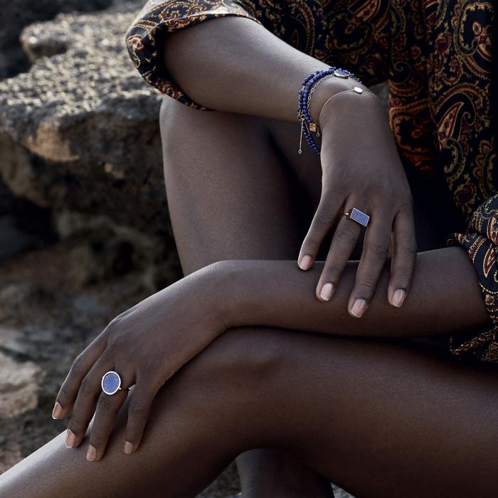 Ginette Ny Maria Mini Lapis Bead Bracelet