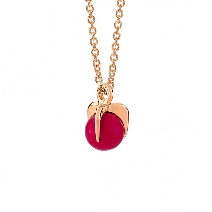 Ginette Ny Maria Mini Single Coral Bead On Chain