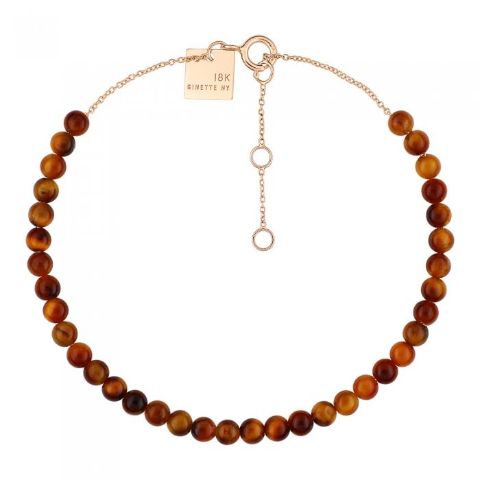 ginette ny maria mini tiger eye bead bracelet