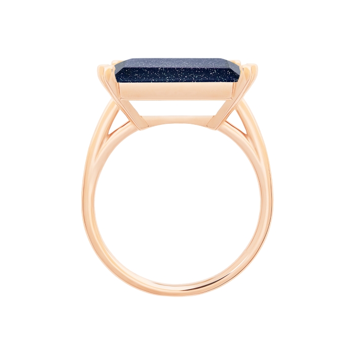 Ginette Ny Midnight Horizontal Blue Sandstone Ring