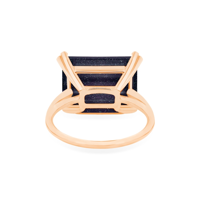 Ginette Ny Midnight Horizontal Blue Sandstone Ring