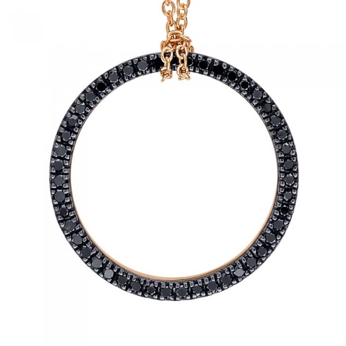 Ginette Ny Mini Black Diamond Circle On Chain
