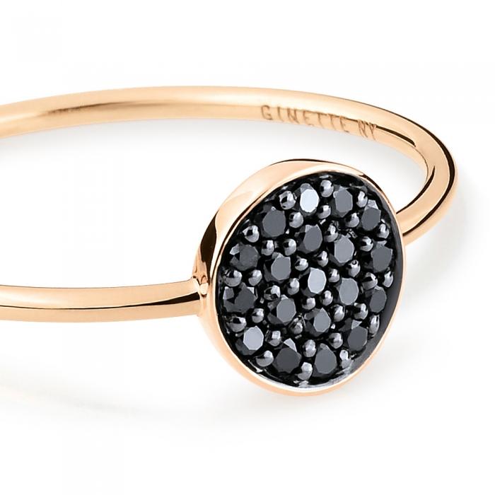 Ginette Ny Mini Black Diamond Ever Disc Ring
