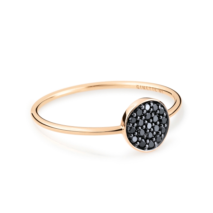 ginette ny mini black diamond ever disc ring