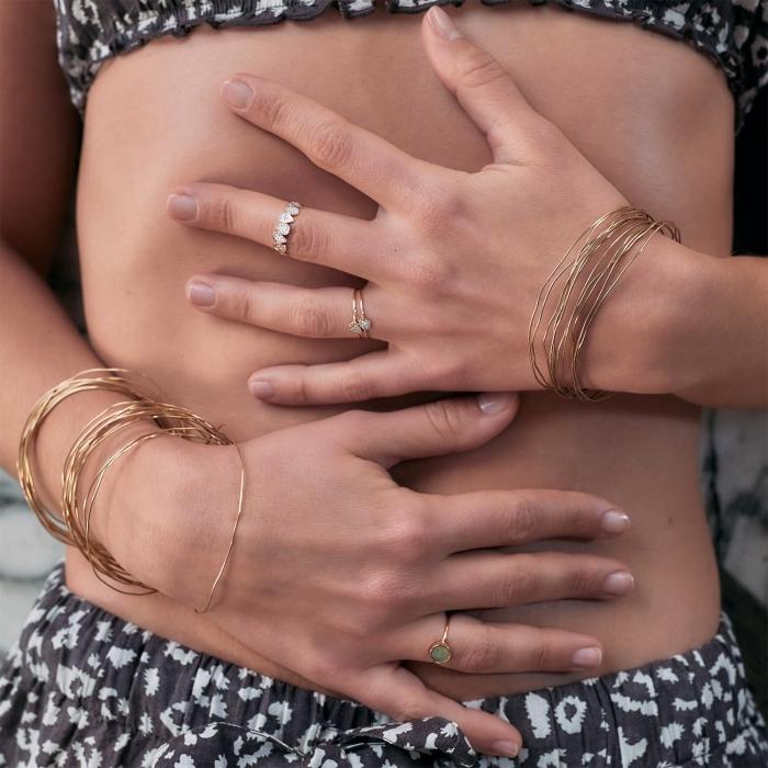 Ginette Ny Mini Ever Black MOP Disc Ring