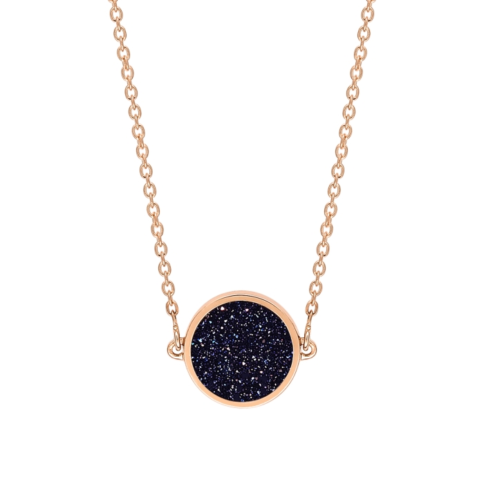 Ginette Ny Mini Ever Blue Sandstone Disc Necklace