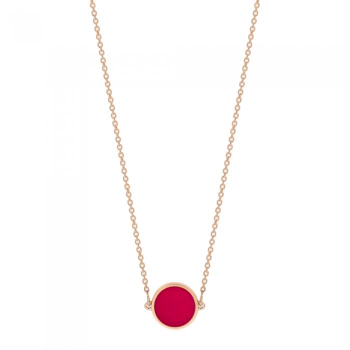 ginette ny mini ever coral disc necklace