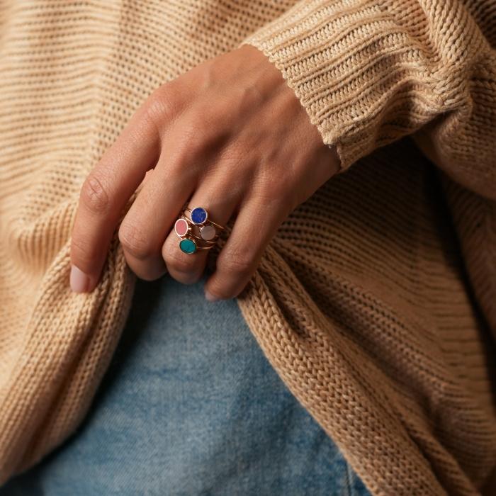 Ginette Ny Mini Ever Coral Disc Ring