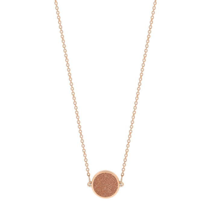 ginette ny mini ever gold sandstone disc necklace