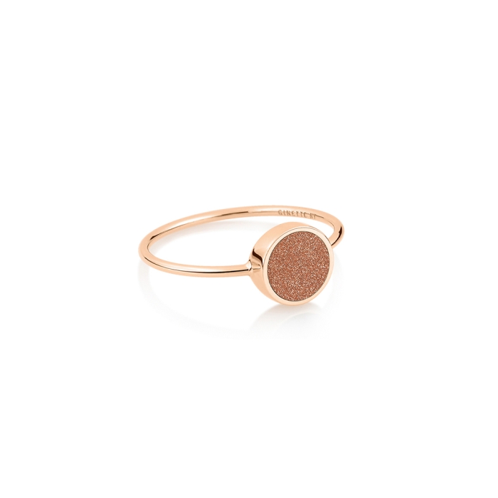 ginette ny mini ever gold sandstone disc ring
