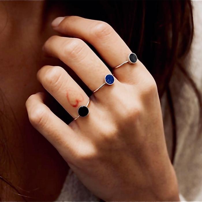 Ginette Ny Mini Ever Lapis White Gold Disc Ring