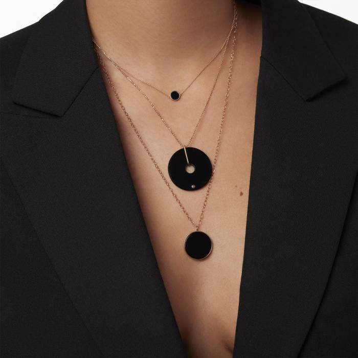 Ginette Ny Mini Ever Onyx Disc Necklace