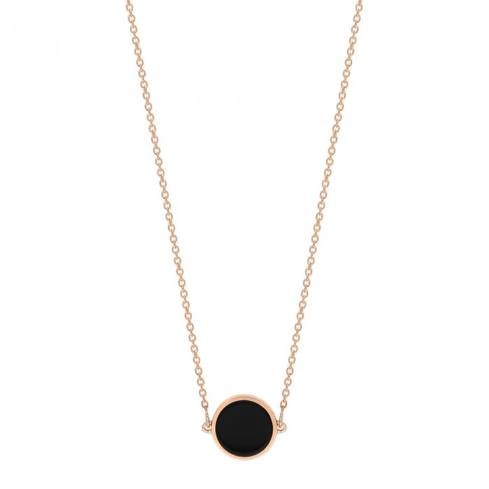 ginette ny mini ever onyx disc necklace