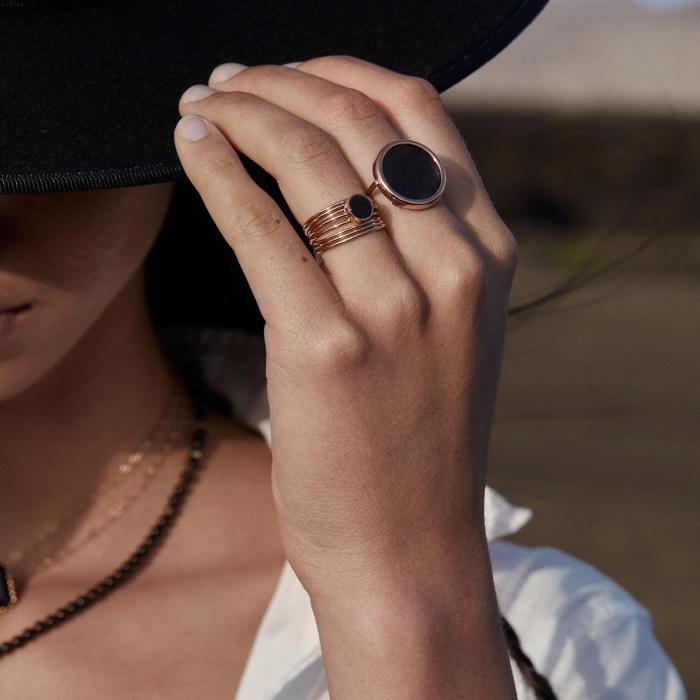 Ginette Ny Mini Ever Onyx Disc Ring