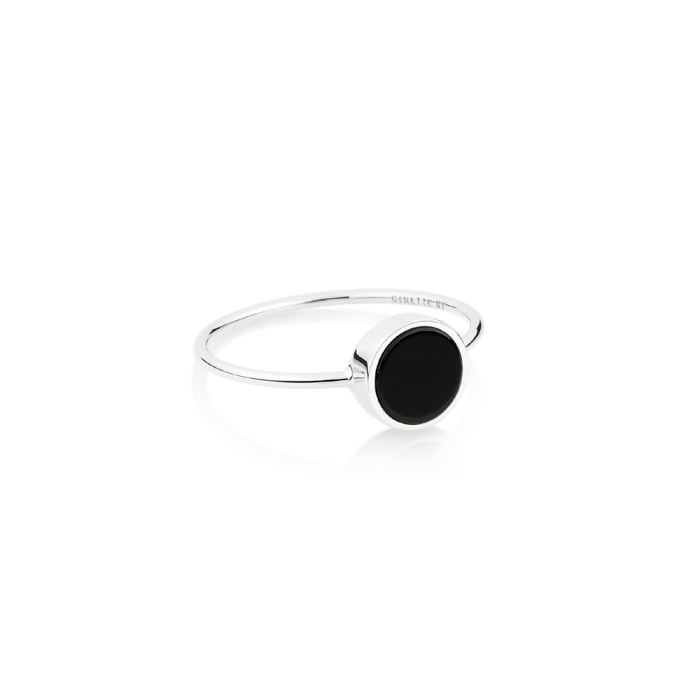 ginette ny mini ever onyx white gold disc ring