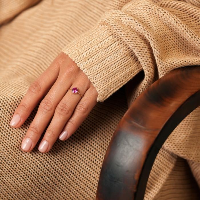 Ginette Ny Mini Ever Pink Corundum Ring