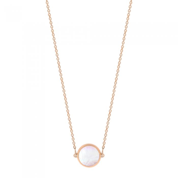 ginette ny mini ever pink MOP disc necklace