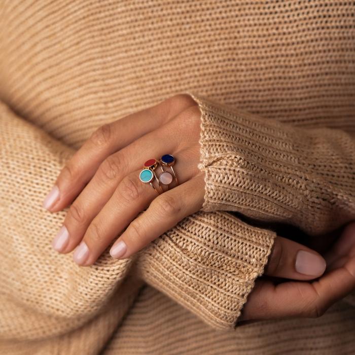 Ginette Ny Mini Ever Pink MOP Disc Ring