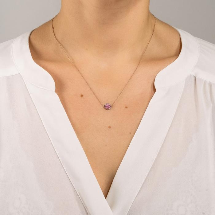 Ginette Ny Mini Ever Rhodochrosite Disc Necklace