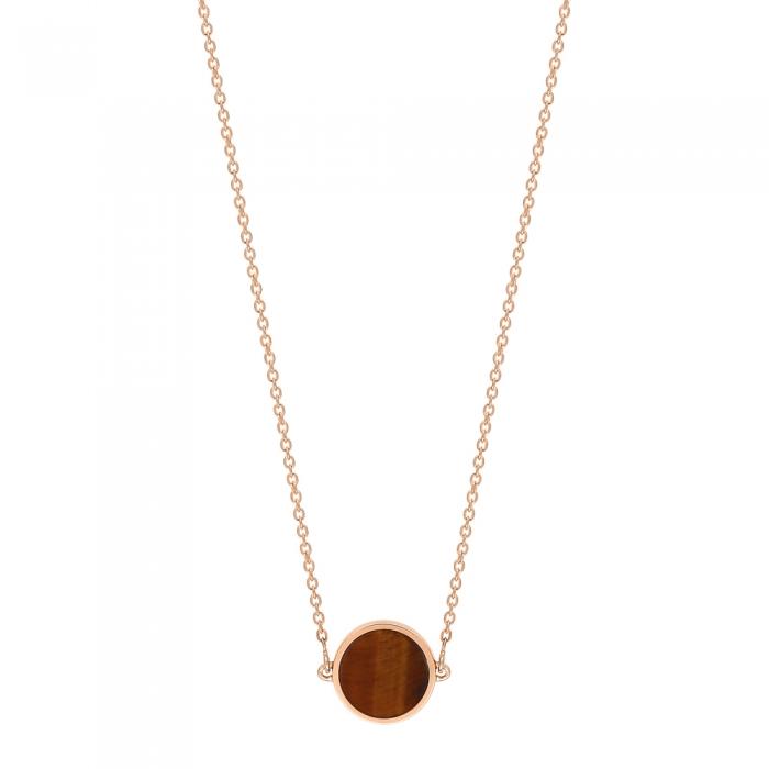 ginette ny mini ever tiger eye disc necklace