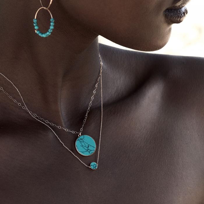 Ginette Ny Mini Ever Turquoise Disc Necklace