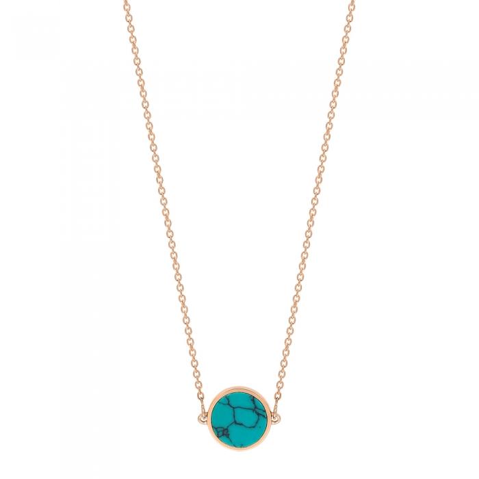 ginette ny mini ever turquoise disc necklace