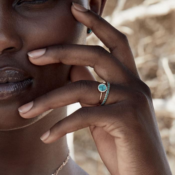 Ginette Ny Mini Ever Turquoise Disc Ring