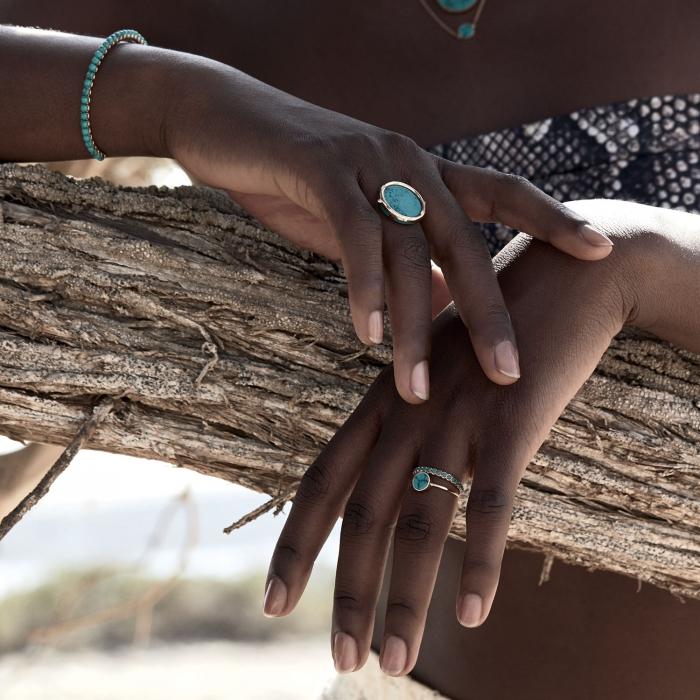 Ginette Ny Mini Ever Turquoise Disc Ring