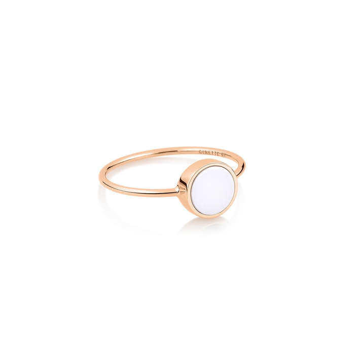 ginette ny mini ever white agate disc ring