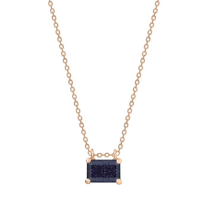 Ginette Ny Mini Midnight Blue Sandstone On Chain
