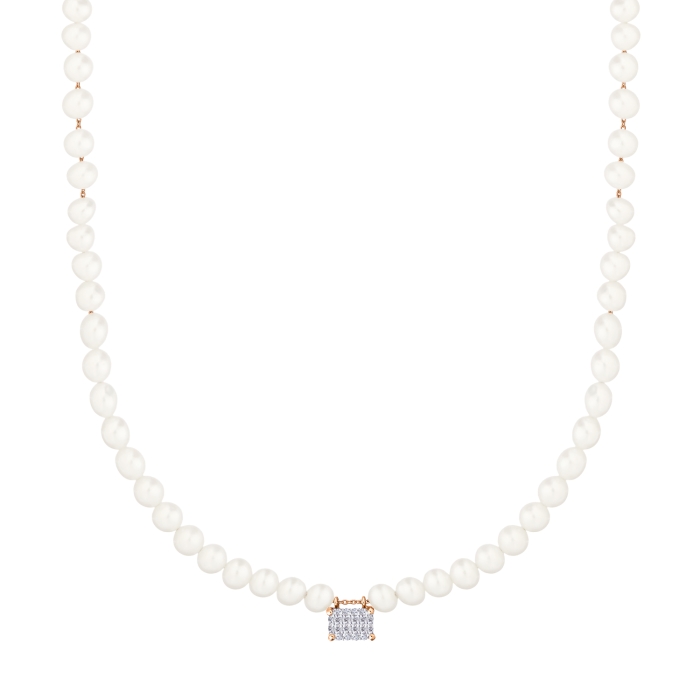 ginette ny mini midnight pearl & diamond necklace