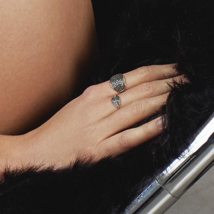 Ginette Ny Mini Sequin Black Diamond Ring