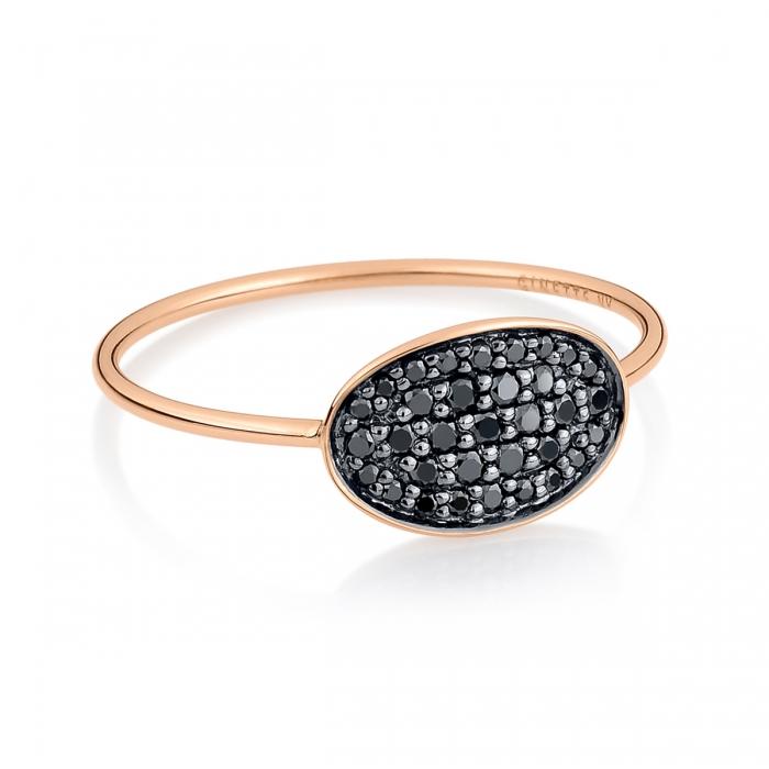 ginette ny mini sequin black diamond ring