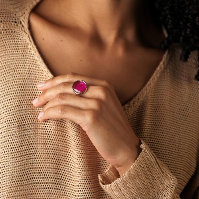 Ginette Ny Pink Corundum Disc Ring